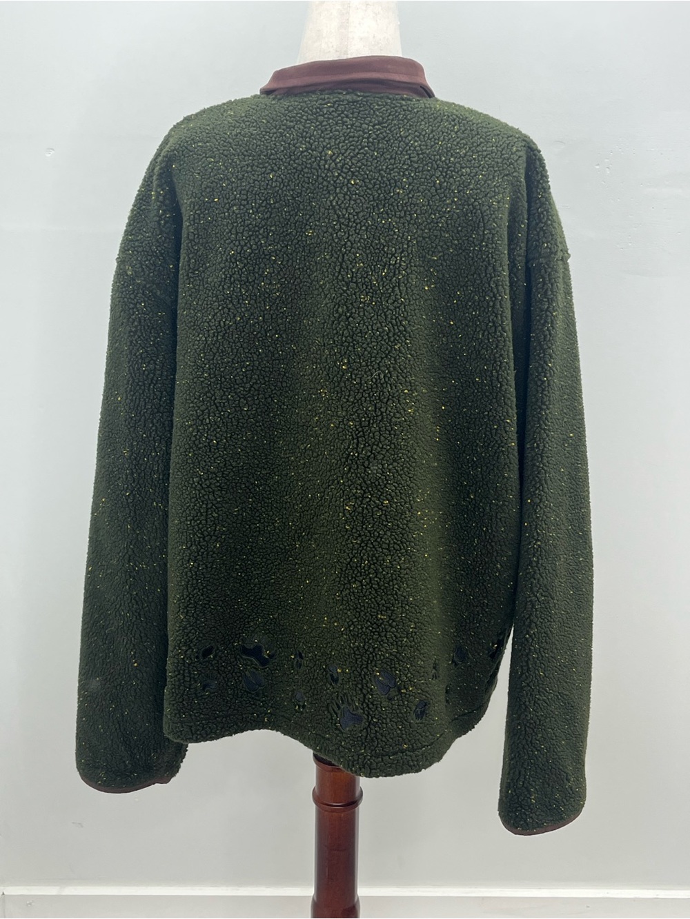 Cabelas Womens Green Moose Pine Tree Applique Cabin Core Sherpa Fleece Jacket XL - Picture 5 of 10